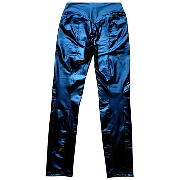 Women’s Faux Leather Black Pants Zipper-Front, Slightly Skinny, Small (NWOT) - Picture 5 of 9